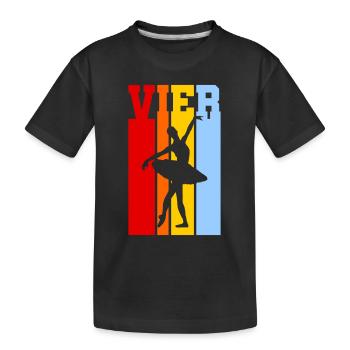 Vier Jahre alt - Alter - Geburtstag - Kind - Kinder Premium Bio T-Shirt - Schwarz - Vorne