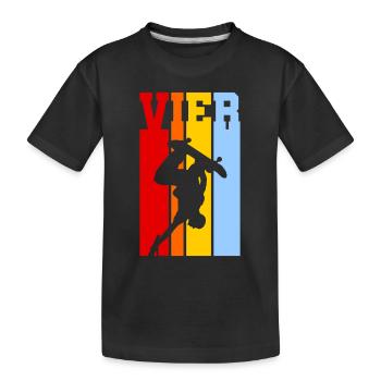 Vier Jahre alt - Alter - Geburtstag - Skater - Kinder Premium Bio T-Shirt - Schwarz - Vorne