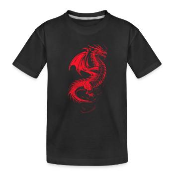 Red dragon rampant - Kids' Premium Organic T-Shirt - black - Front