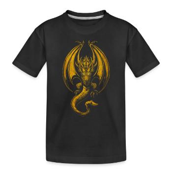 Golden dragon rampant - Kids' Premium Organic T-Shirt - black - Front