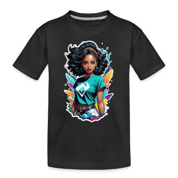 Afro Woman - Beauty - Kids' Premium Organic T-Shirt - black - Front