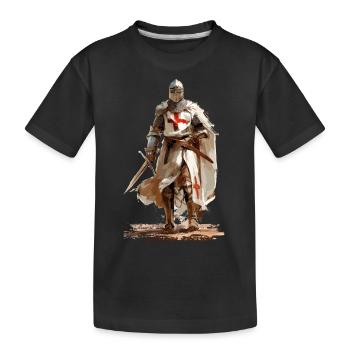 Kreuzritter Crusader Ritter - Kinder Premium Bio T-Shirt - Schwarz - Vorne
