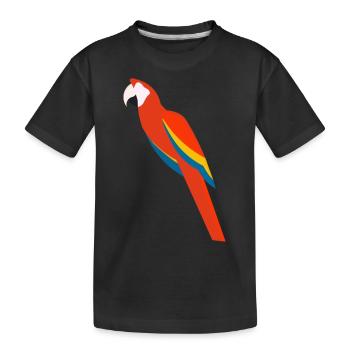 Papagei - Kinder Premium Bio T-Shirt - Schwarz - Vorne