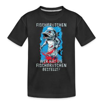 Fischbrötchen Fisch Nordsee Urlaub Slaughterhouse - Kinder Premium Bio T-Shirt - Schwarz - Vorne