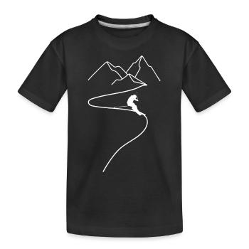 Ski fahren Ski Motiv für Schi Fahrer Schifahrer - Kinder Premium Bio T-Shirt - Schwarz - Vorne