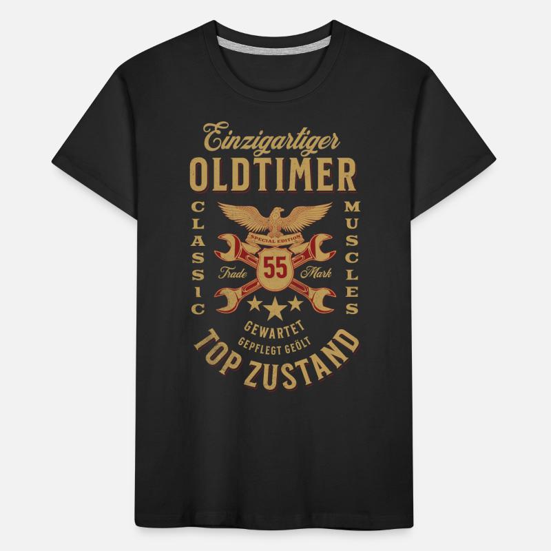 55. Geburtstag Oldtimer TOP ZUSTAND Kinder Premium Bio T-Shirt