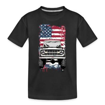 Bronco V8 4x4 Classic Car Off Road - Kinder Premium Bio T-Shirt - Schwarz - Vorne