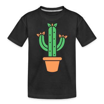 Kaktus - Kinder Premium Bio T-Shirt - Schwarz - Vorne