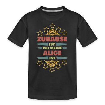Life partner Alice - Kids' Premium Organic T-Shirt - black - Front