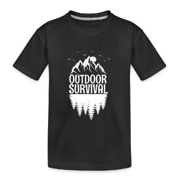 Survival Outdoor - Kids' Premium Organic T-Shirt - black - Front