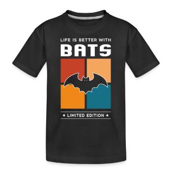 Bats - Kids' Premium Organic T-Shirt - black - Front
