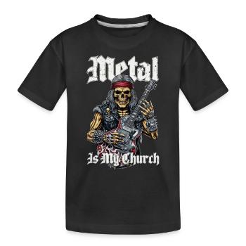 Squelette de métalleux à bascule avec motif de guitare - T-shirt bio Premium Enfant - noir - Devant