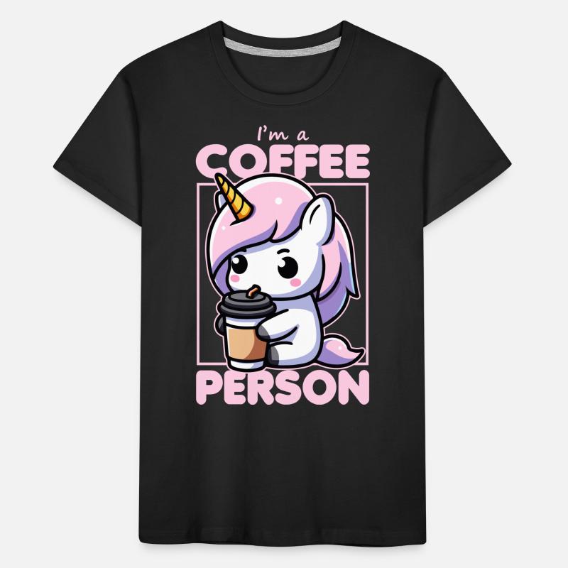 Ich bin ein Kaffeemensch Einhorn Kinder Premium Bio T-Shirt