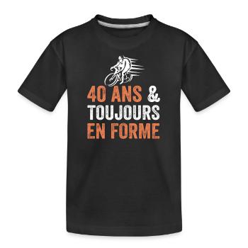Cadeau anniversaire 40 ans Vélo - T-shirt bio Premium Enfant - noir - Devant