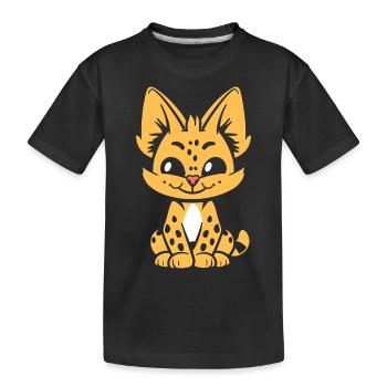Serval - Kinder Premium Bio T-Shirt - Schwarz - Vorne