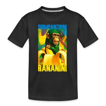 shimpanzinni bananini,shimpanse,banane,graffiti - T-shirt bio Premium Enfant - noir - Devant