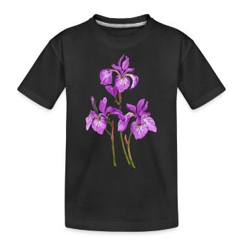 Blumen - Kinder Premium Bio T-Shirt - Schwarz - Vorne