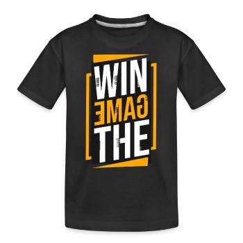 Win the Game – Gaming Victory Is Yours - Kids' Premium Organic T-Shirt - black - Front