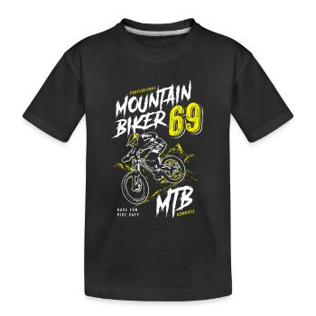 Mountainbike - Mountainbiker - Mountainbiken - MTB - Kinder Premium Bio T-Shirt - Schwarz - Vorne