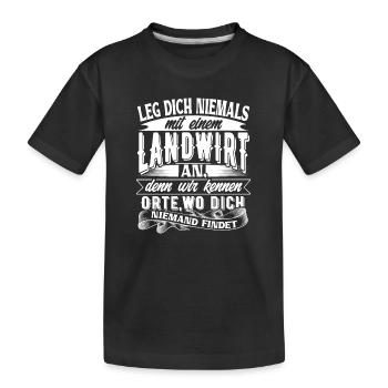 Landwirt - Kinder Premium Bio T-Shirt - Schwarz - Vorne