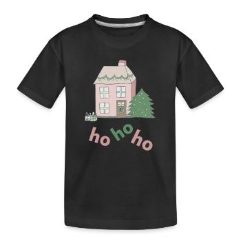 weihnachtshaus Style - Kinder Premium Bio T-Shirt - Schwarz - Vorne