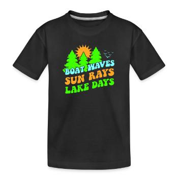 TAGE SEE LEBE BOOT WASSER FLUSSE SONNE WILDWASSER - Kinder Premium Bio T-Shirt - Schwarz - Vorne