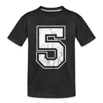 Nummer 5 - Kinder Premium Bio T-Shirt - Schwarz - Vorne