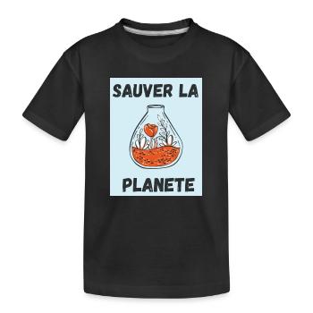 PLANETE. JOUR DE LA TERRE. ECOLOGIE. PLANET. VEGAN - T-shirt bio Premium Enfant - noir - Devant