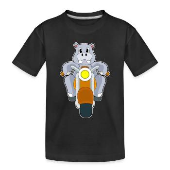 Moto Hippopotame - T-shirt bio Premium Enfant - noir - Devant