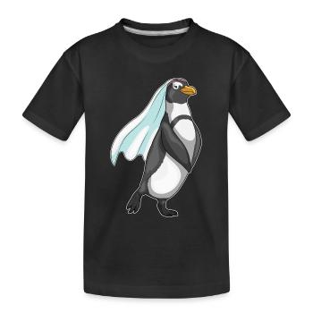 Pingouin voile de mariée mariage - T-shirt bio Premium Enfant - noir - Devant