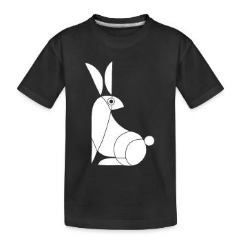 Drôle de lapin blanc - T-shirt bio Premium Enfant - noir - Devant