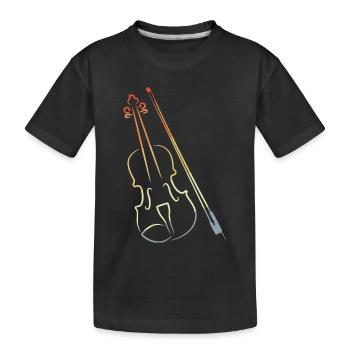Violine und Bogen - Kinder Premium Bio T-Shirt - Schwarz - Vorne
