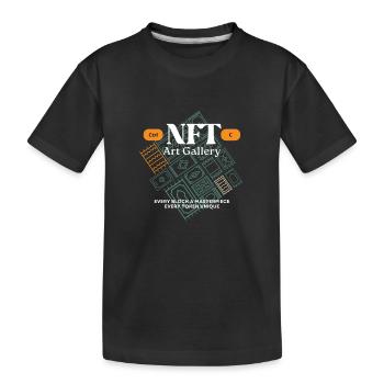 NFT Art Gallery Block Mosaic - Kids' Premium Organic T-Shirt - black - Front
