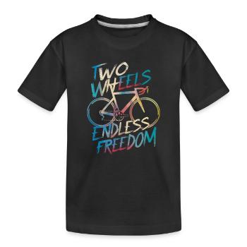Unendliche Freiheit Fahrraddesign - Kinder Premium Bio T-Shirt - Schwarz - Vorne