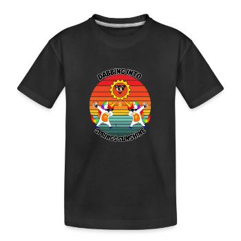 Dabbing into Spring's Sunshine - Kinder Premium Bio T-Shirt - Schwarz - Vorne
