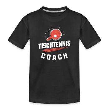 Tischtennis-Ping-Pong-Coach - Kinder Premium Bio T-Shirt - Schwarz - Vorne