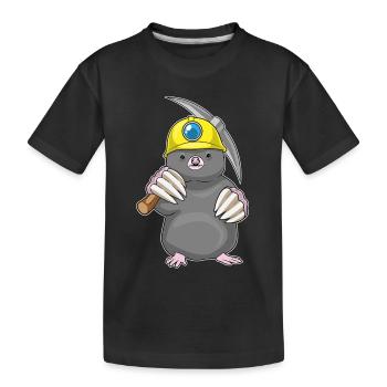 Mineur de taupe Pioche Exploitation minière - T-shirt bio Premium Enfant - noir - Devant
