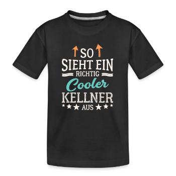 So sieht ein richtig cooler Kellner aus Bedienung - Kinder Premium Bio T-Shirt - Schwarz - Vorne