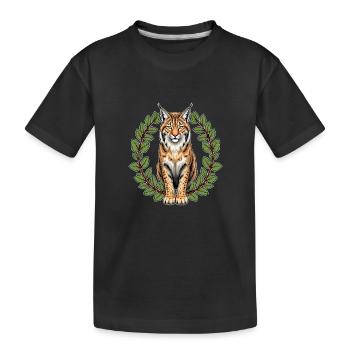 Die Kraft der Natur: Luchs und Freiheit - Kinder Premium Bio T-Shirt - Schwarz - Vorne