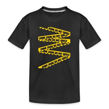 Crime Scene Barrier Tape T-Shirt - Kids' Premium Organic T-Shirt - black - Front