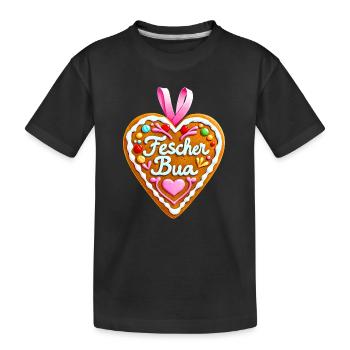 Coeur en pain d’épices Festival folklorique d’octobre Costume traditionnel Fescher Bua - T-shirt bio Premium Enfant - noir - Devant