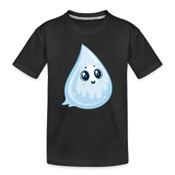 Leuchtender Kawaii Tropfen - Kinder Premium Bio T-Shirt - Schwarz - Vorne