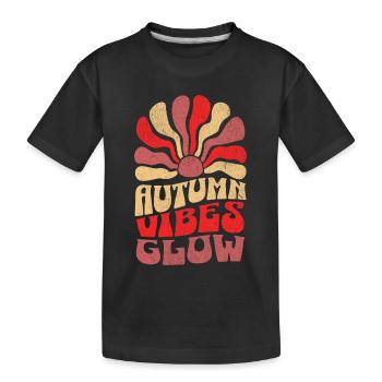 Autumn Vibes Glow - Kids' Premium Organic T-Shirt - black - Front
