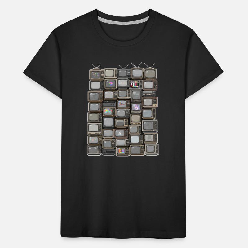 Retro Fernseh-Stack Collage Kinder Premium Bio T-Shirt