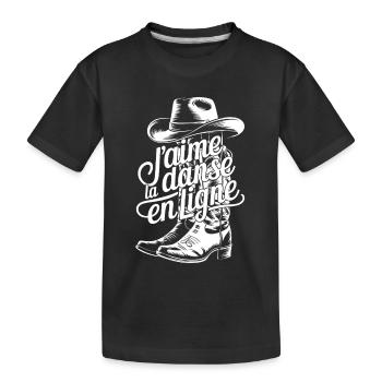 Botte Cowboy et lettrage fluide - T-shirt bio Premium Enfant - noir - Devant