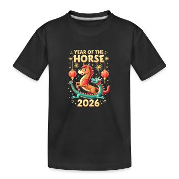 Nouvel An chinois du cheval 2026 - T-shirt bio Premium Enfant - noir - Devant