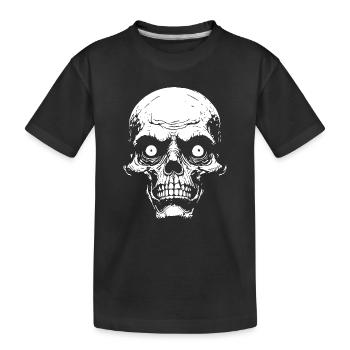 Psycho Schädelgrafik - Kinder Premium Bio T-Shirt - Schwarz - Vorne