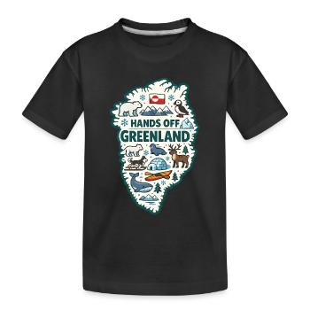 Hands Off Greenland Europe Solidarity - Kids' Premium Organic T-Shirt - black - Front