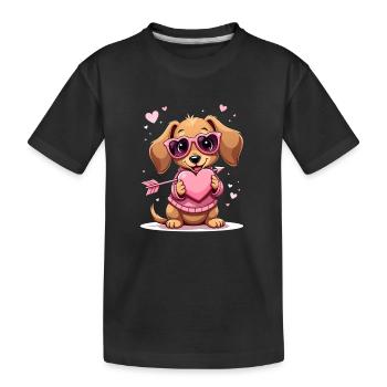 Dackel Dachshund Tekel - Kinder Premium Bio T-Shirt - Schwarz - Vorne