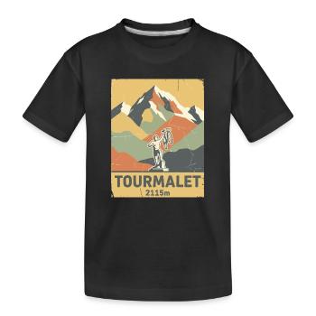 Alpinisme cycliste du Col du Tourmalet Pyrénées Art - T-shirt bio Premium Enfant - noir - Devant